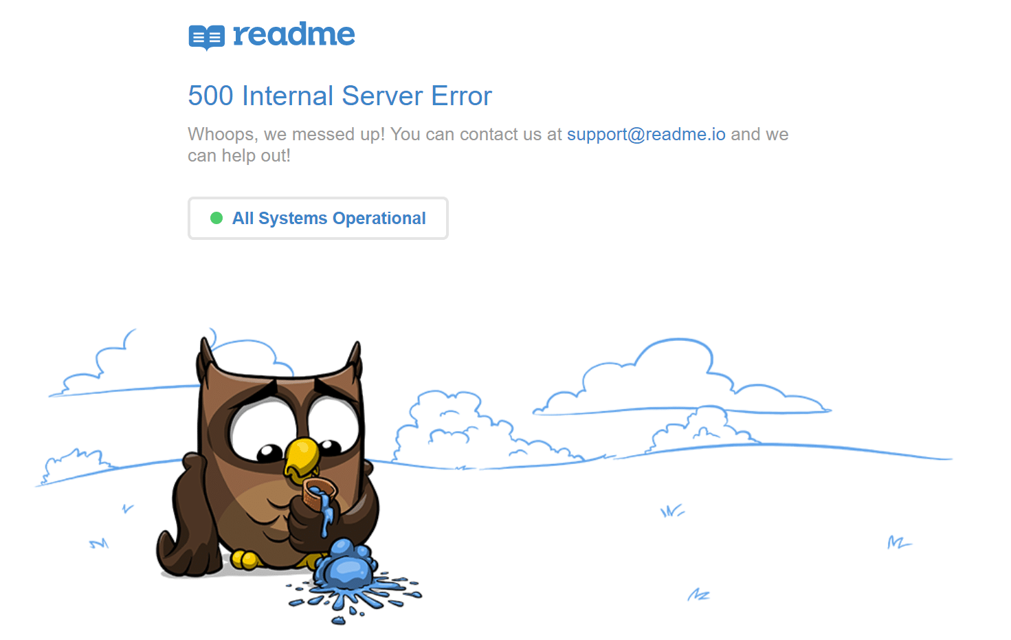 readme 500 internal server error