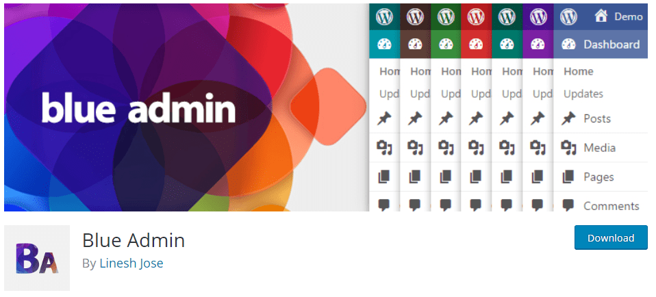 Screenshot of blue admin from wordpress.org