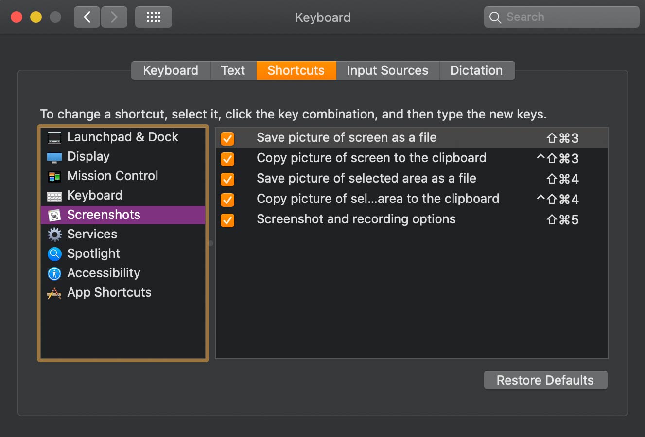 5mac keyboard shortcuts all