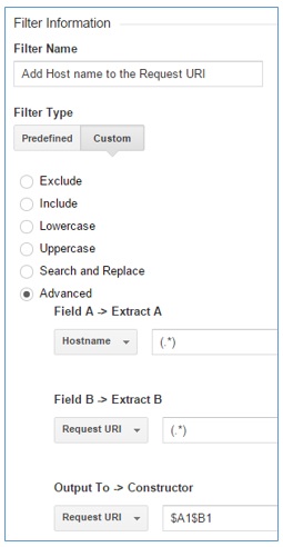 add hostname to request URI