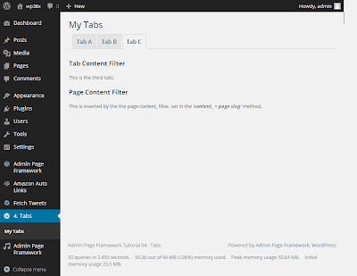 Creating in-page tabs with Admin Page Framework