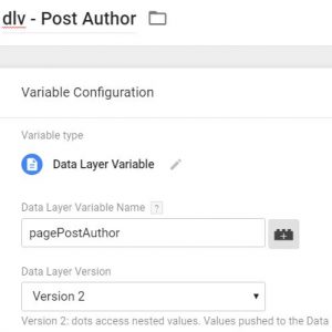 post author data layer variable