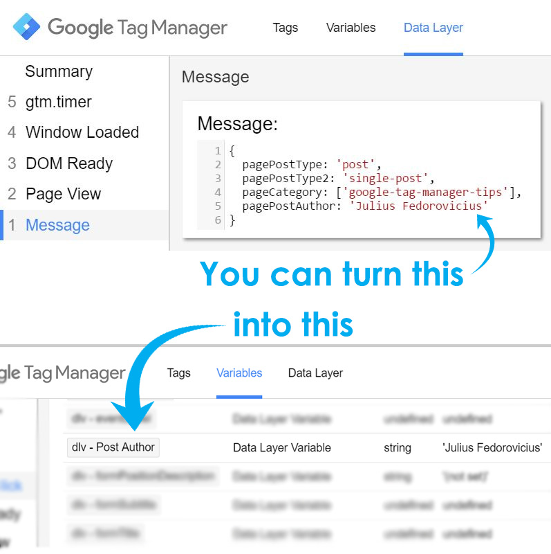 Turn data layer variable into GTM variable