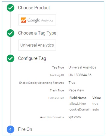 Universal Analytics tag configuration